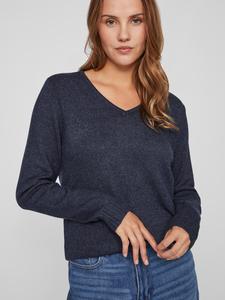 Свитер Vila Dünner Strick Basic Stretch Sweater VIRIL, темно-синий