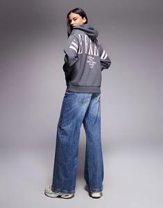 Свободная толстовка Weekend Collective с логотипом на спине в антрацитовом цвете