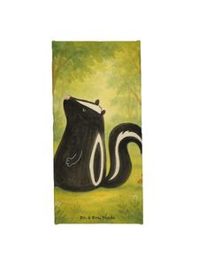 Mr. & Mrs. Panda Спортивное полотенце с изображением сидящего скунса, без надписи, бирюзового пастельного цвета