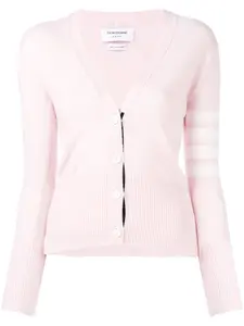 Кашемировый кардиган с 4 полосками на рукаве Thom Browne, розовый