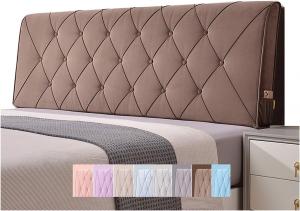 Подушка-подголовник для кровати LIANGJUN, большая подушка для чтения, мягкая противоударная подушка, съемный моющийся чехол, размер на заказ (Цвет: коричневый, Размер: 160x60x10 см) CHIAPERINI, Brown