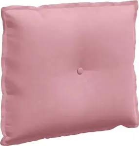 Подушка для спины розовая, 60 x 50 см, вельветовая ткань vidaXL