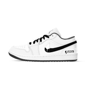 Jordan Air 1 Saintly Decentralization устойчивые к истиранию низкие баскетбольные кроссовки Unisex Black White