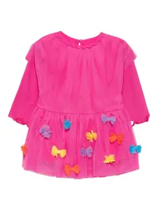 Платье из тюля с бантом Stella McCartney Kids, розовый