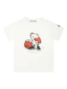 Футболка с принтом Moncler Enfant, белый