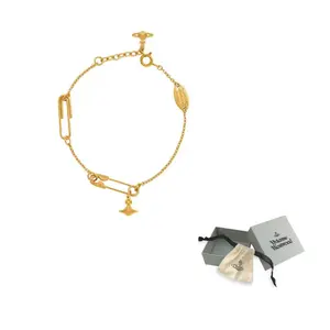 Vivienne Westwood Переработанный серебряный браслет унисекс Gold