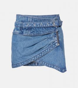 Сиен облегающая хлопковая джинсовая мини-юбка Isabel Marant, Light Blue