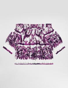 Топ из поплина с принтом майолика Dolce&Gabbana, мультиколор