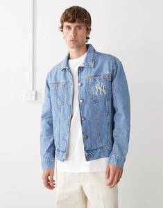 Джинсовая куртка дальнобойщика New Era NY Yankees, цвет полуматовый синий