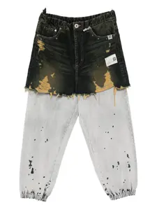 Брюки-юбка с эффектом потертости Maison Mihara Yasuhiro, синий