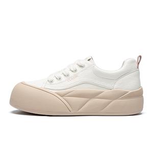 Милые Пухлые Туфли с Полным Покрытием Амортизирующие Легкие Увеличивающие Рост Скейтбордские Женские ZHR, Бежевый [Стиль Милой Девчушки]