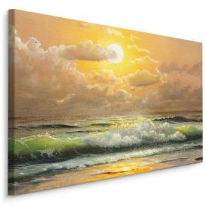 Картина на холсте Muralo Meer Sonnenuntergang Himmel, 90x60x60 см цвет beige/blau/grau/grün/weiß