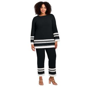 Туника с полоской по краю для женщин plus size Avenue, Black Stripe