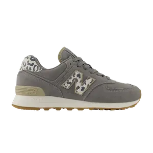 Кроссовки New Balance Wmns 574 Harbor Grey Leopard, серый