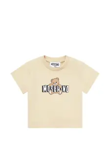 Футболка с графическим принтом Moschino Kids, бежевый