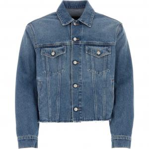 Куртка с логотипом, вышитым одной строчкой Mm6 Maison Margiela, синий