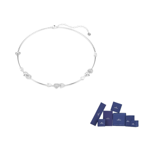 Колье Idyllia с сердечком и стрелой Swarovski, белый