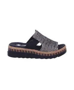 Удобные женские туфли на шнуровке черного цвета. Rieker, черный