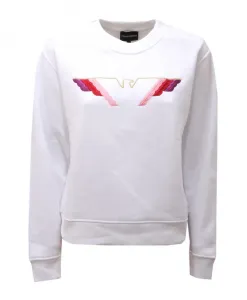 Белый хлопковый свитер модели 6h2m7u Armani, белый