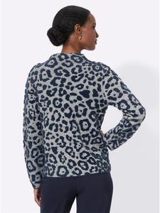 Свитер с длинными рукавами в песочно-синем узоре creation L