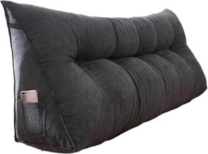 Generic Подушка-уплотнитель для изголовья кровати, треугольный валик, эргономичный дизайн с креплениями, белый и темно-зеленый Black