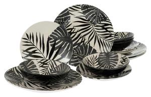 Комбинированный сервиз 12 предметов тропикана черная Creatable, черно-белый