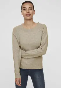 Свитер Vero Moda с круглым вырезом "VMDOFFY", в крапинку, цвет Sepia Tint Melange