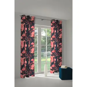 Штора Eden с люверсами, 1 шт., 100% органический хлопок Adam, розовый/темно-синий