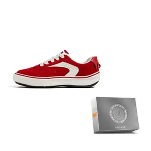 HACKBUTEER Кроссовки для скейтбординга мужские низкие в коробке красно-белые, цвет Red White