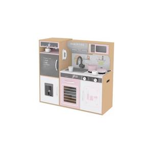 Деревянная кухня для детей с подсветкой, горелки 87X30X83,5 см, натуральные UPOMINKARNIA
