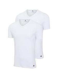 Футболка базовая с V-образным вырезом 2P белого цвета adidas