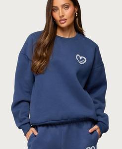 Женская толстовка оверсайз Love Edikted, Navy