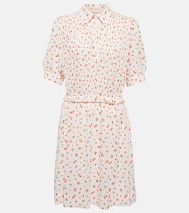 Мини-платье из жоржета со сборками See By Chloé, White Red