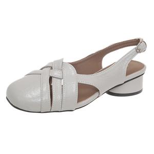 WUJI Женские туфли на платформе с массивным каблуком 4 см светло-серые, цвет Light Gray