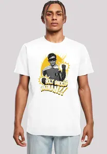 Футболка F4NT4STIC "DC Comics Batman TV Series Robin Holy Smokes", мужская, премиум-мерч, стандартного кроя, базовая, с принтом, белый