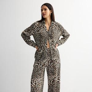 Женская плиссированная рубашка с принтом и застежкой на пуговицы Intempo, цвет cheetah