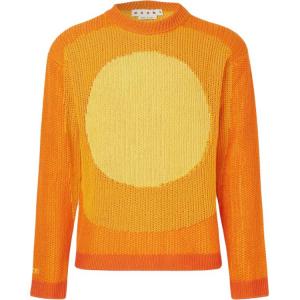 MARNI Свитер мужской оранжевый с круглой горловиной Moderate
