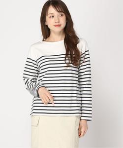 Длинный пуловер с принтом в стиле мариньер