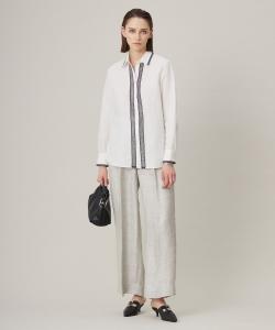 Хлопковая льняная блузка-кружка