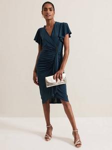 Облегающее платье donna с рюшами Phase Eight, темно-зеленый