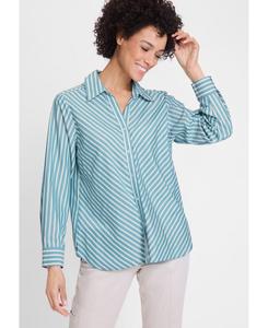 Женская рубашка в полоску шеврон Olsen, Light teal