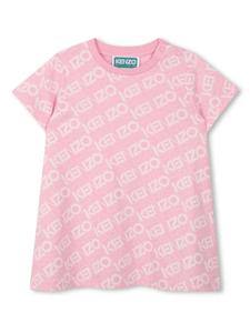 Kenzo Kids платье с логотипом, розовый