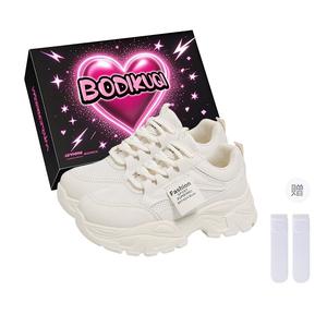 Boldi Kuki Женские низкие массивные кроссовки бежевые (эксклюзивная коробка+носки), цвет Beige (Exclusive Box+Socks)