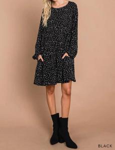 Мягкое многоярусное платье черного цвета Cotton Bleu