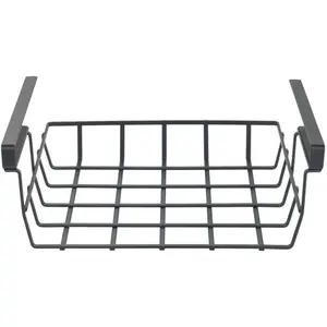 Подвесная корзина WENKO «Модель Klea Black», открытая металлическая проволочная корзина для полок, кухни или шкафа, черный