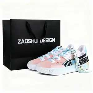 Кроссовки баскетбольные Clyde Hardwood Team Sea Salt Blood Orange низкие унисекс PUMA, фиолетовый