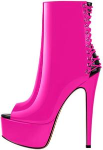 Женские ботильоны LISHAN на платформе с 6-дюймовым каблуком-стилетто, черные