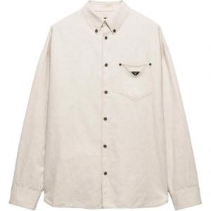 Рубашка из шамбре PRADA, бежевый