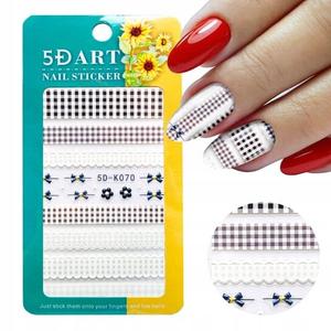 5D наклейки для украшения ногтей в клетку K070, Frezarkowo