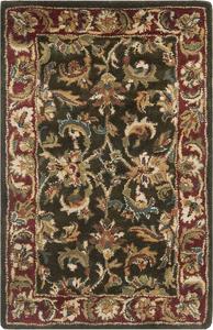 Ковер SAFAVIEH, 61 x 92 см, Classic Collection, Dark Olive & Red, ручной работы, традиционный восточный, шерстяной, идеален для помещений с высокой проходимостью: прихожая, гостиная, спальня (CL758P)